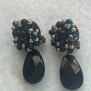 Elegant Black Beaded Earrings